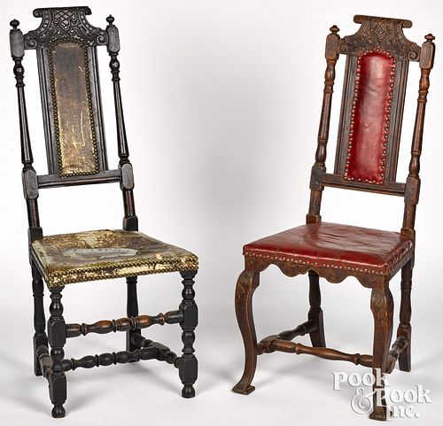 Two similar William and Mary side chairs