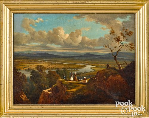 Attributed to Victor De Grailly oil landscape