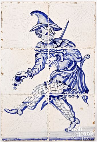 Dutch Delft six-tile plaque, 18th c.