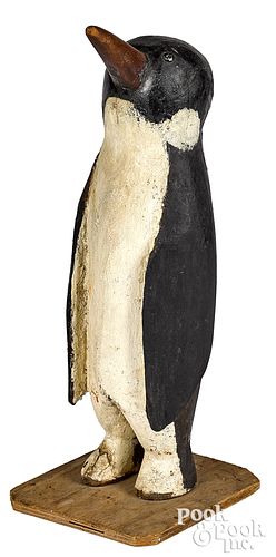 Carved and painted penguin, early 20th c.