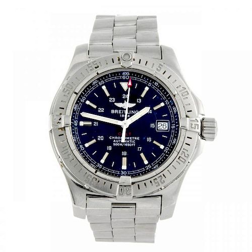BREITLING - a gentleman's Colt bracelet watch. Stainless steel case with calibrated bezel. Reference