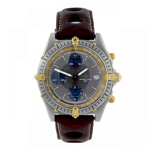 BREITLING - a gentleman's Windrider Chronomat chronograph wrist watch. Stainless steel case with cal