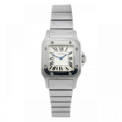 CARTIER - a Santos bracelet watch. Stainless steel case. Reference 1565, serial 928236CD. Signed qua