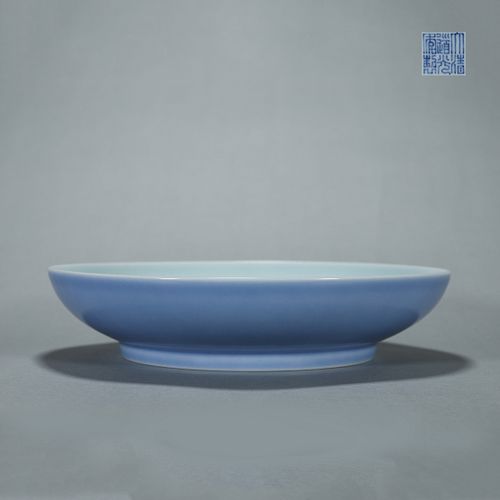 A celeste glazed porcelain plate