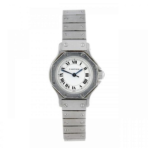 CARTIER - a Santos Ronde bracelet watch. Stainless steel case. Numbered 090601376. Signed automatic