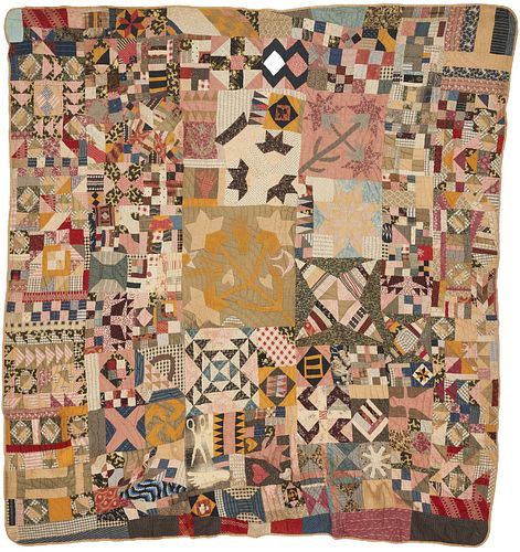 Exhibited African-American Quilt by Josie Covington, TN, Late 19th C.