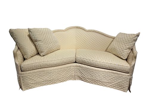 Baker Furniture Upholstered Sofa with Angled Design