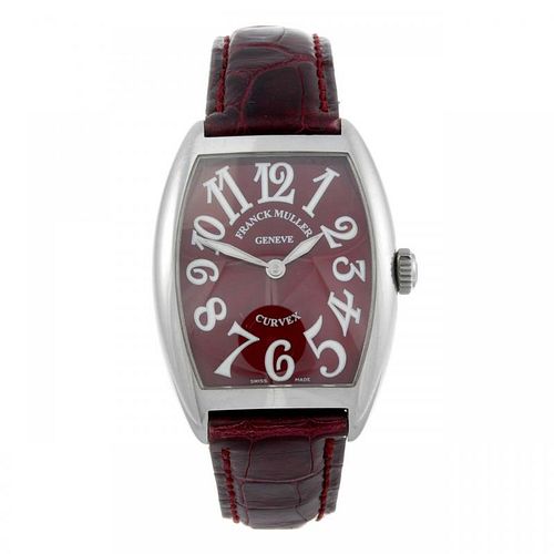 FRANCK MULLER - a lady's Cintree Curvex wrist watch. Stainless steel case. Reference 7502QZ, serial