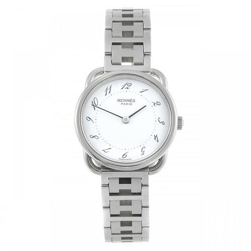 HERMES - a lady's Arceau bracelet watch. Stainless steel case. Reference AR3.210, serial 1170188. Qu