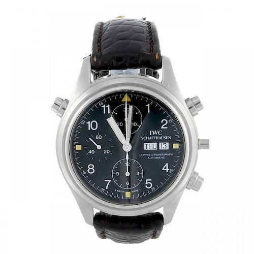 IWC - a gentleman's Der Doppelchronograph wrist watch. Stainless steel case. Reference 3713, serial