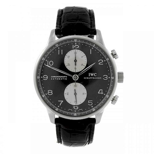 IWC - a gentleman's Portuguese chronograph wrist watch. Stainless steel case. Reference 3714, serial