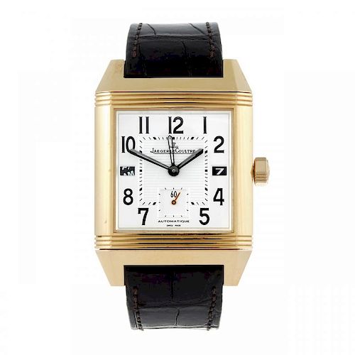 JAEGER-LECOULTRE - a gentleman's Reverso Squadra Hometime wrist watch. 18ct rose gold reversible cas