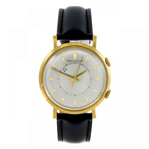 JAEGER-LECOULTRE - a gentleman's Memo-Vox wrist watch. Yellow metal case, stamped 18k with poincon.