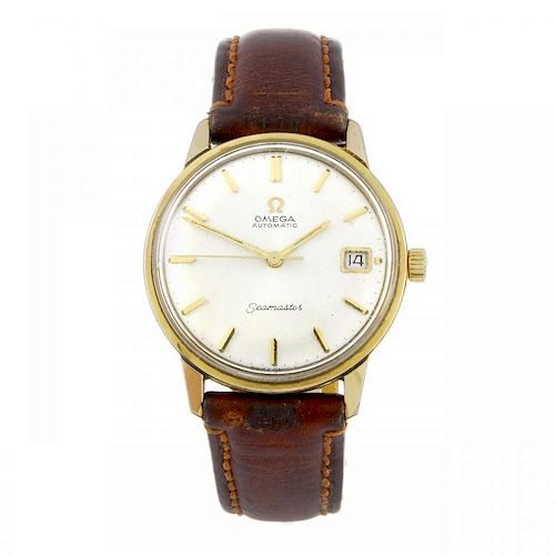 OMEGA - a gentleman's Seamaster wrist watch. Gold plated case with stainless steel case back. Number
