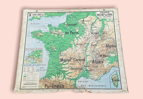 Old School Map of France