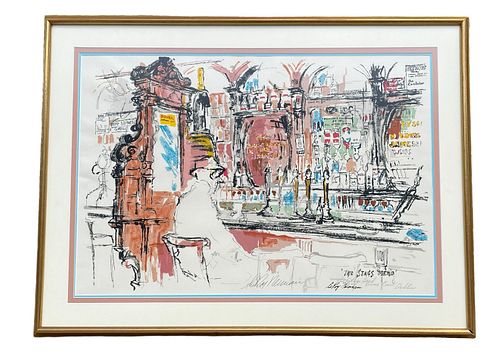 Signed LEROY NEIMAN "Dublin Bar- The Stag's Head" Serigraph