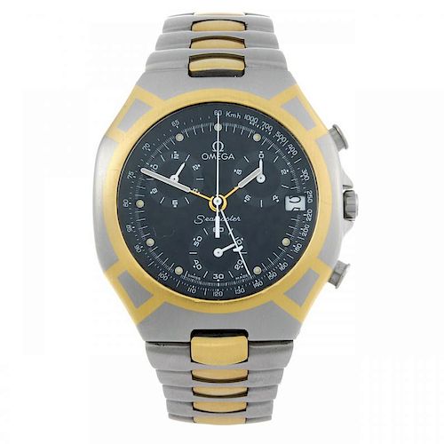 OMEGA - a gentleman's Seamaster Polaris chronograph bracelet watch. Bi-colour case. Numbered 3861031