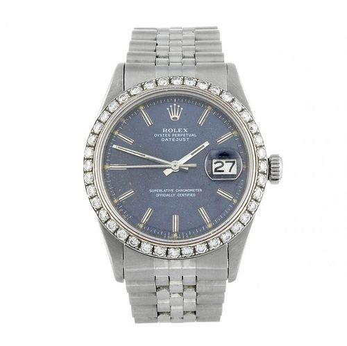 ROLEX - a gentleman's Oyster Perpetual Datejust bracelet watch. Circa 1974. Stainless steel case wit