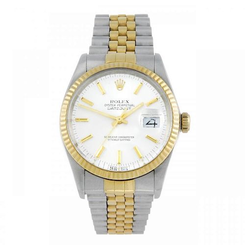 ROLEX - a gentleman's Oyster Perpetual Datejust bracelet watch. Circa 1986. Stainless steel case wit