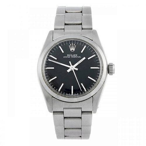 ROLEX - a mid-size Oyster Perpetual bracelet watch. Circa 1977. Stainless steel case. Reference 6748