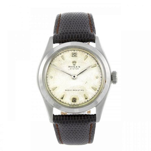 ROLEX - a gentleman's Oyster wrist watch. Circa 1950. Stainless steel case. Reference 6082, serial 7