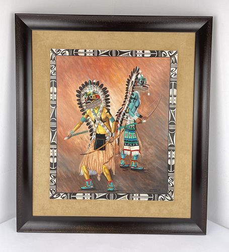 Neil David Hopi Indian Kachina Dancer Painting