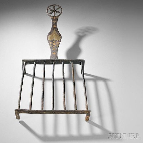 Cast Iron Broiler with Brass and Copper Inlay