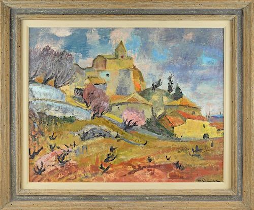 § † § Willy Eisenschitz (Austrian 1889-1974) 'Village in the Gard Provence,' signed oil on canvas, v