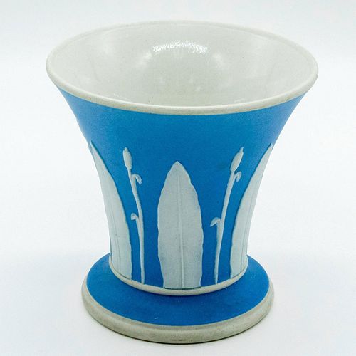 Wedgwood Cream on Pale Blue Jasperware Bulrush Vase
