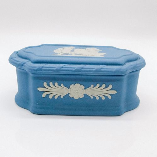 Wedgwood Jasperware Pale Blue Trinket Box, Pomona