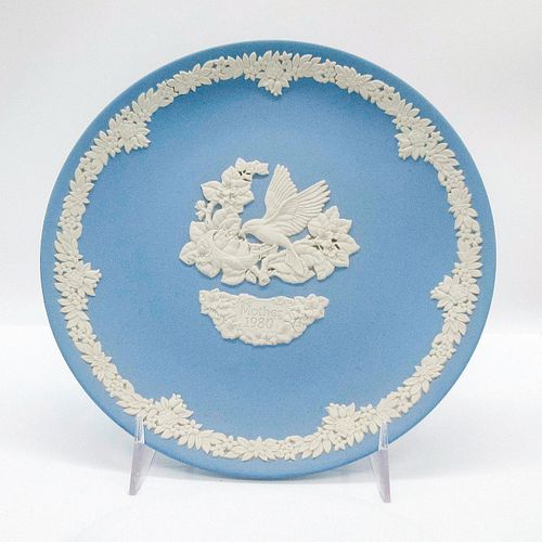 Wedgwood Pale Blue Jasperware Plate, Mother 1980
