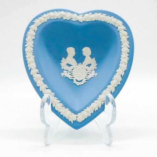 Wedgwood Pale Blue Jasperware, Heart Tray, Royal Birth 1982
