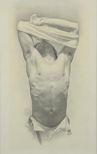 § Michael Leonard b. 1933, 'Stripped Torso 5', pencil, signed with initials and dated '80, 30.5cm x