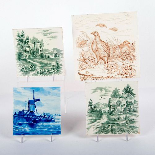 4pc Set of Assorted Transfer Picture Tiles