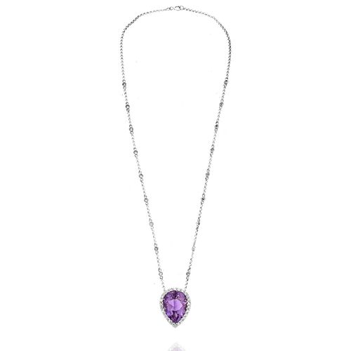 Diamond, Amethyst and 18K Necklace