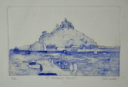 Eric Ward (British, B.1945). 'St. Michael's Mount', limited edition print, signed titled and numbere