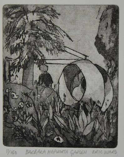 Eric Ward (British, B.1945). 'Barbara Hepworth Garden', limited edition print, signed titled and num