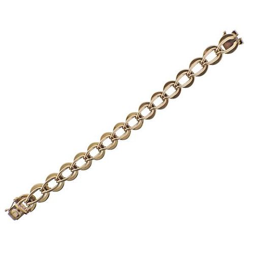 Retro 14k Gold Mousetrap Link Bracelet