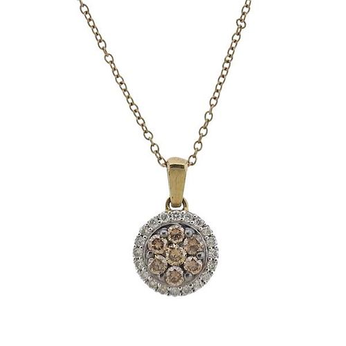 Kallati Gold Fancy White Diamond Pendant Necklace 