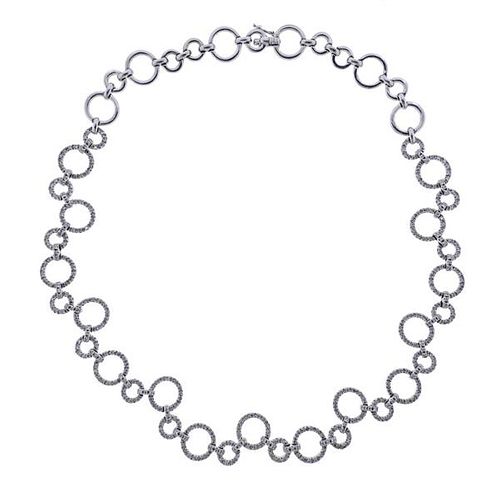 18k Gold 3.50ctw Diamond Open Circle Necklace