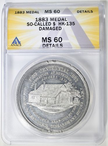 1883 SO-CALLED DOLLAR  HK-135 ANACS MS-60 DETAILS
