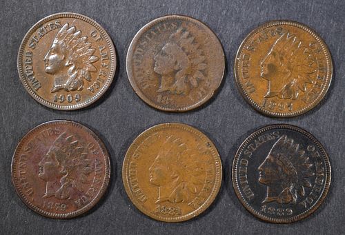 LOT OF 6 INDIAN HEAD CENTS: