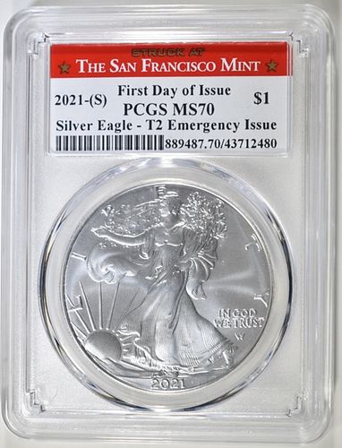 2021- (S)  ASE FIRST DAY  EMER ISSUE T2 PCGS MS 70