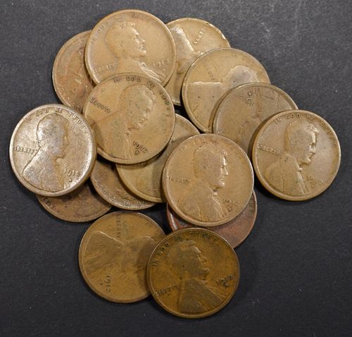 (15) 1912-D CIRC LINCOLN CENTS