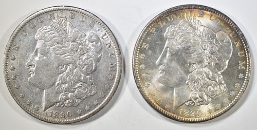 1890 AU & 1890-O XF MORGAN DOLLARS