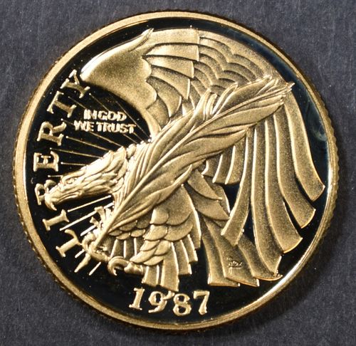 1987-W PROOF $5 CONSTITUTION GOLD COMMMEM
