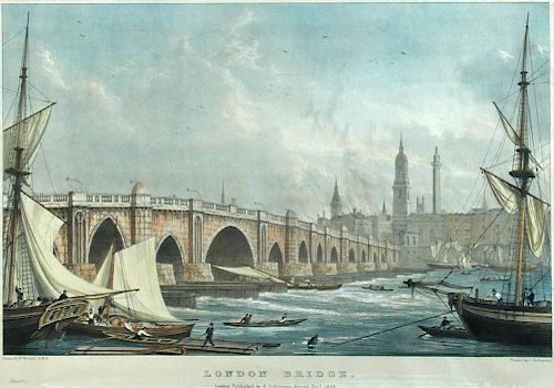 Charles Joseph Hullmandel (1789-1850) after William Westall (1781-1850)  A pair of prints: 'London B