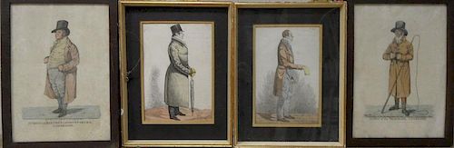 Richard Dighton  Four typical caricatures: A View from Baxter's Livery Stables, Cambridge; A View of