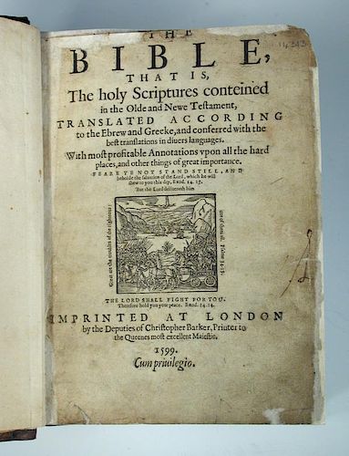 Bible, Geneva version. Translated according to the Ebrew and Greeke, London: Deputies of Christopher