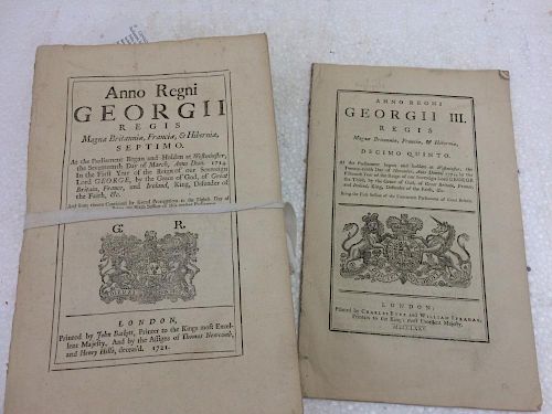 Acts of Parliament, Canals and Navigable Rivers, seventeen Acts between 1721 and 1840, disbound, fol